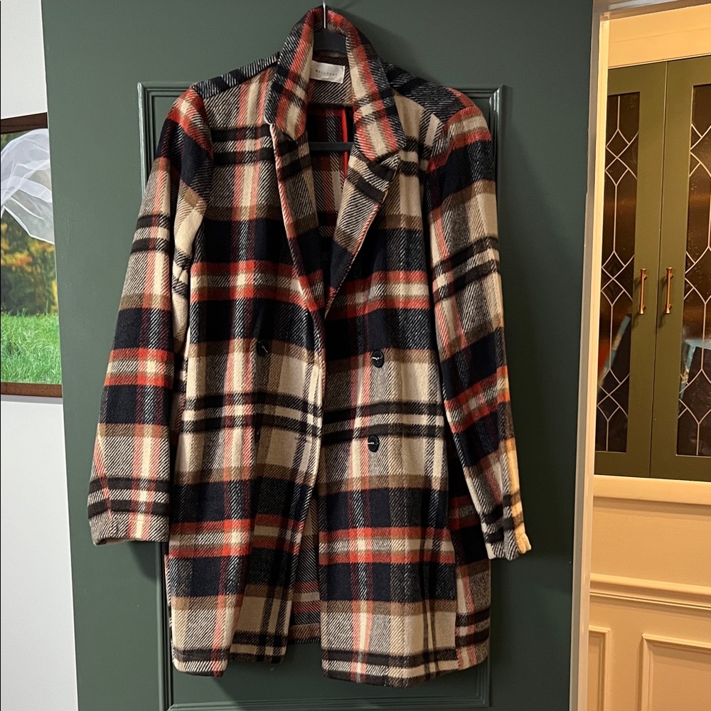 MELLODAY Plaid Pea Coat
